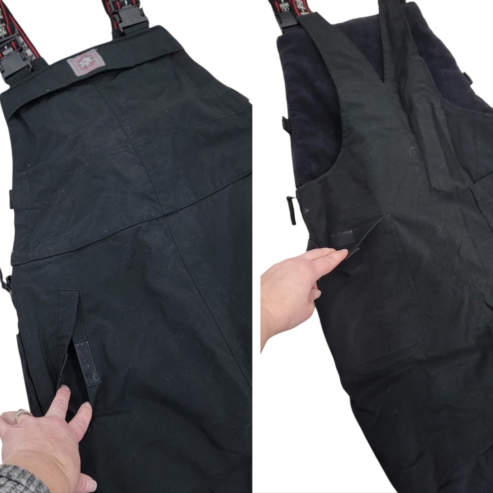 Polo Jeans Co. Ralph Lauren Ski Bib Overalls Snow Pants Black Women’s Large - Picture 6 of 17